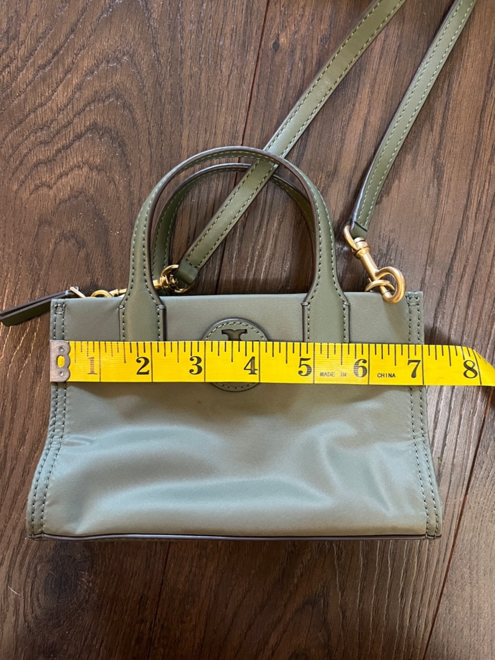 Tory Burch Ella Olive Green Mini Handbag - Picture 8 of 9